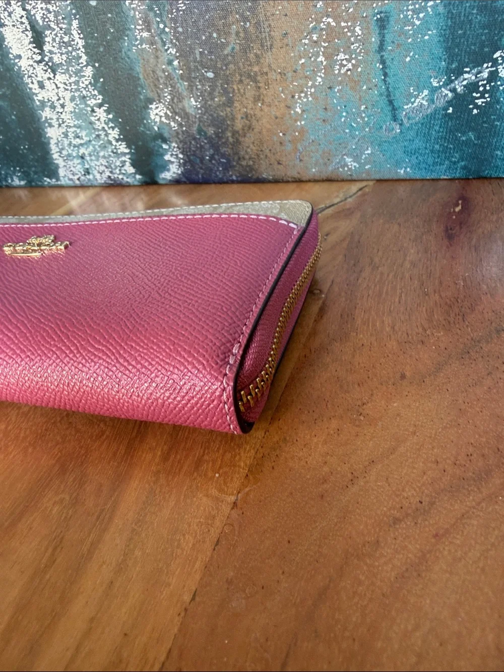 Coach Barbiecore Bubblegum Pink Signature Zip Around Wallet Wristlet (NWOT) - Picture 10 of 16